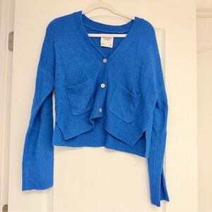 WORN ONCE Abercrombie Blue Button Front Cardigan Sweater Size XS